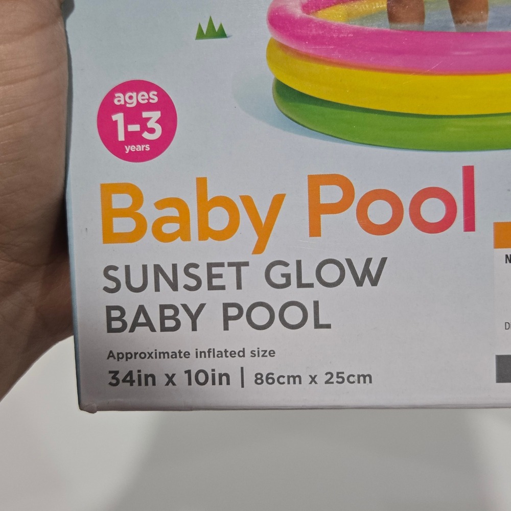 Intex Sunset Glow Baby Pool Inflatable Kids 1-3 Years 34 x 10in Pink Yellow - Picture 3 of 6